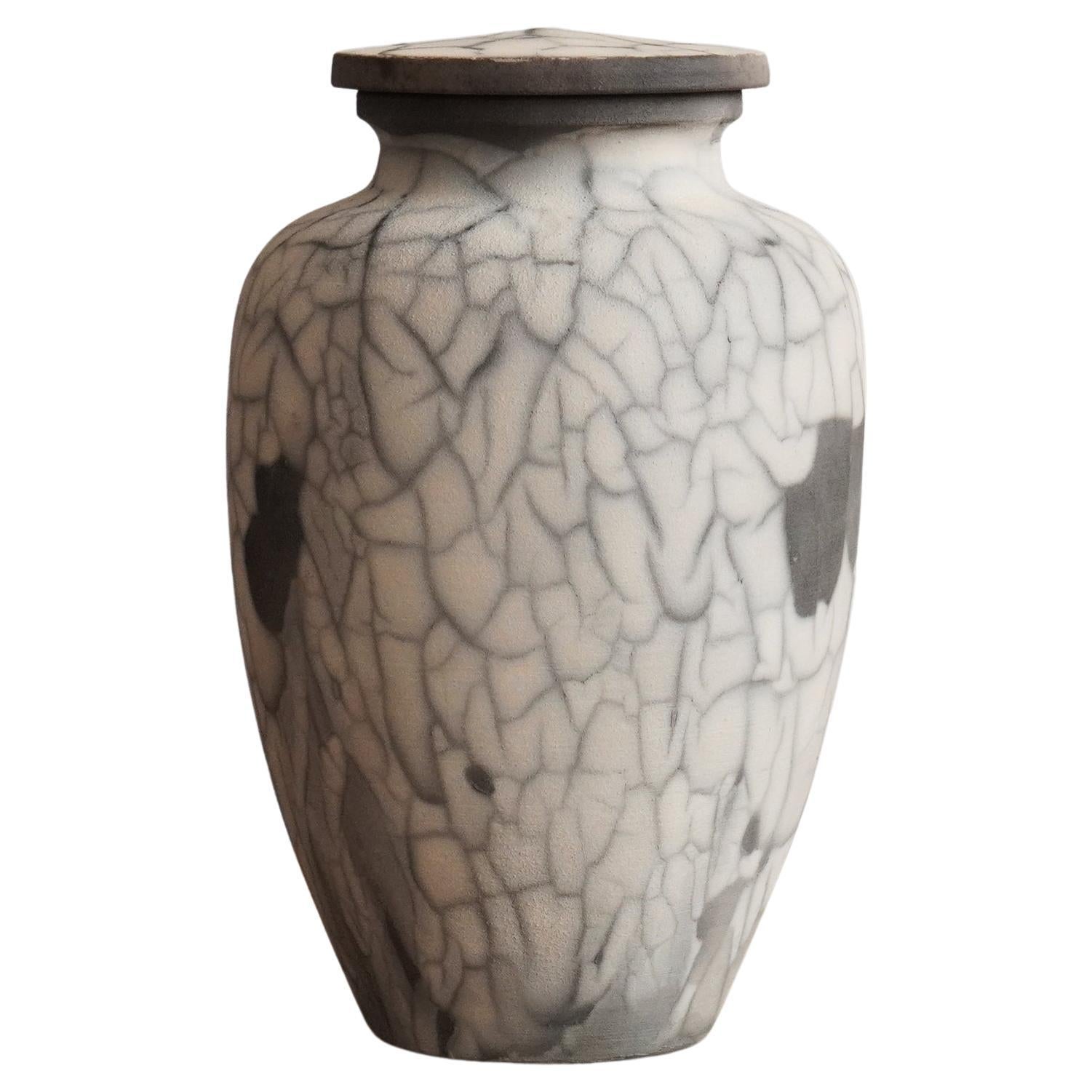 Raaquu Raku Fired Omoide Urn in 170 Cubic Inches S/N8000002 Art Series, Malaysia