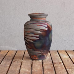 Raaquu Raku Fired Omoide Urn in 170 Cubic Inches S/N8000006 Art Series, Malaysia