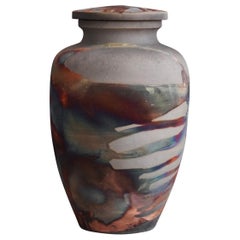 Raaquu Raku Fired Omoide Urn in 170 Cubic Inches S/N8000006 Art Series, Malaysia