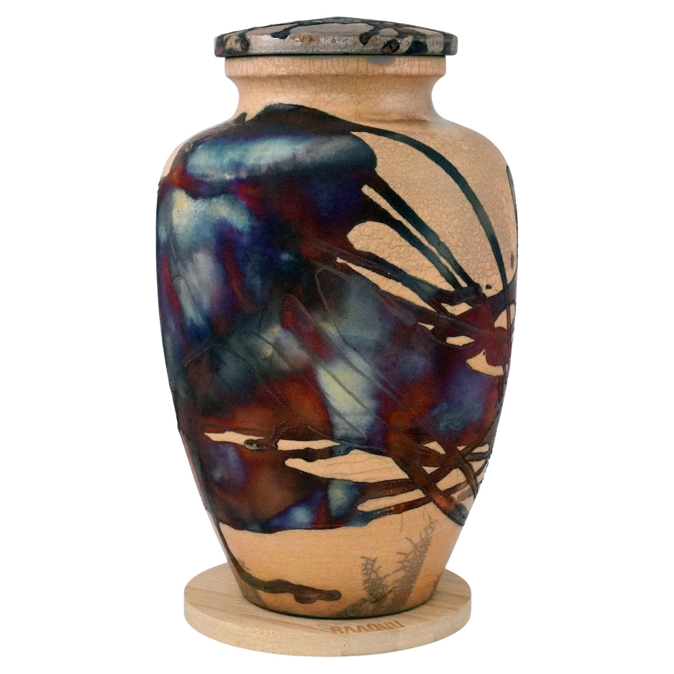 Raaquu Raku gebrannte Omoide-Urne aus der Kunstserie S/N8000126, Malaysia im Angebot