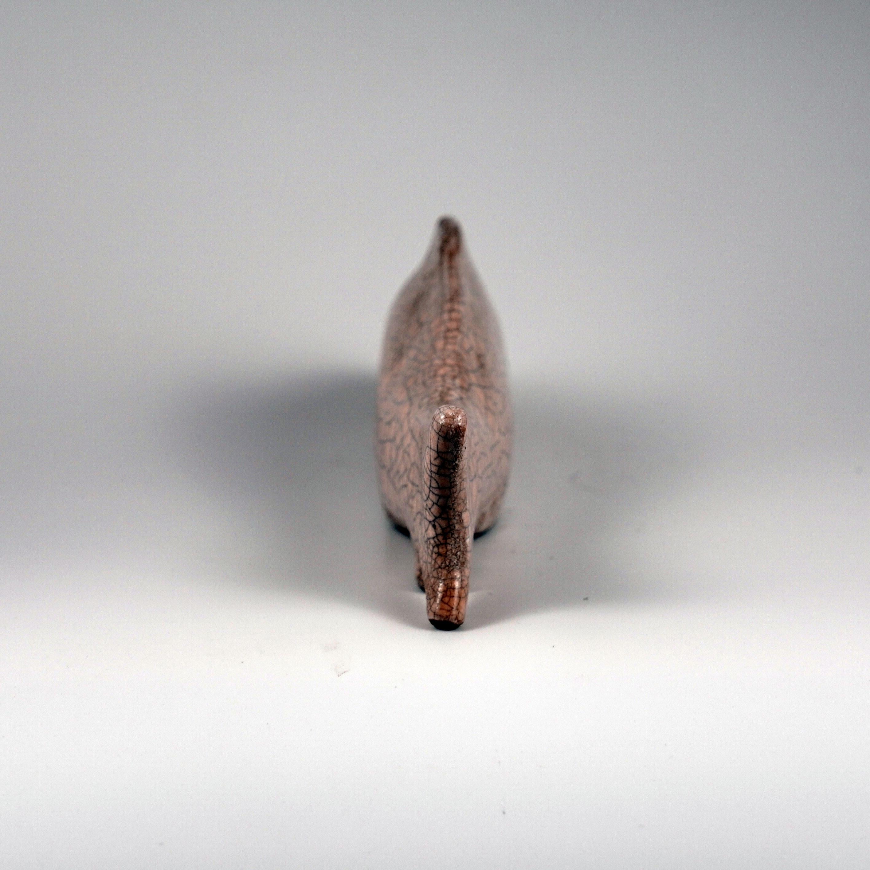 Vernissé Mini sculpture de poisson en céramique raku Raaquu Sakana en vente