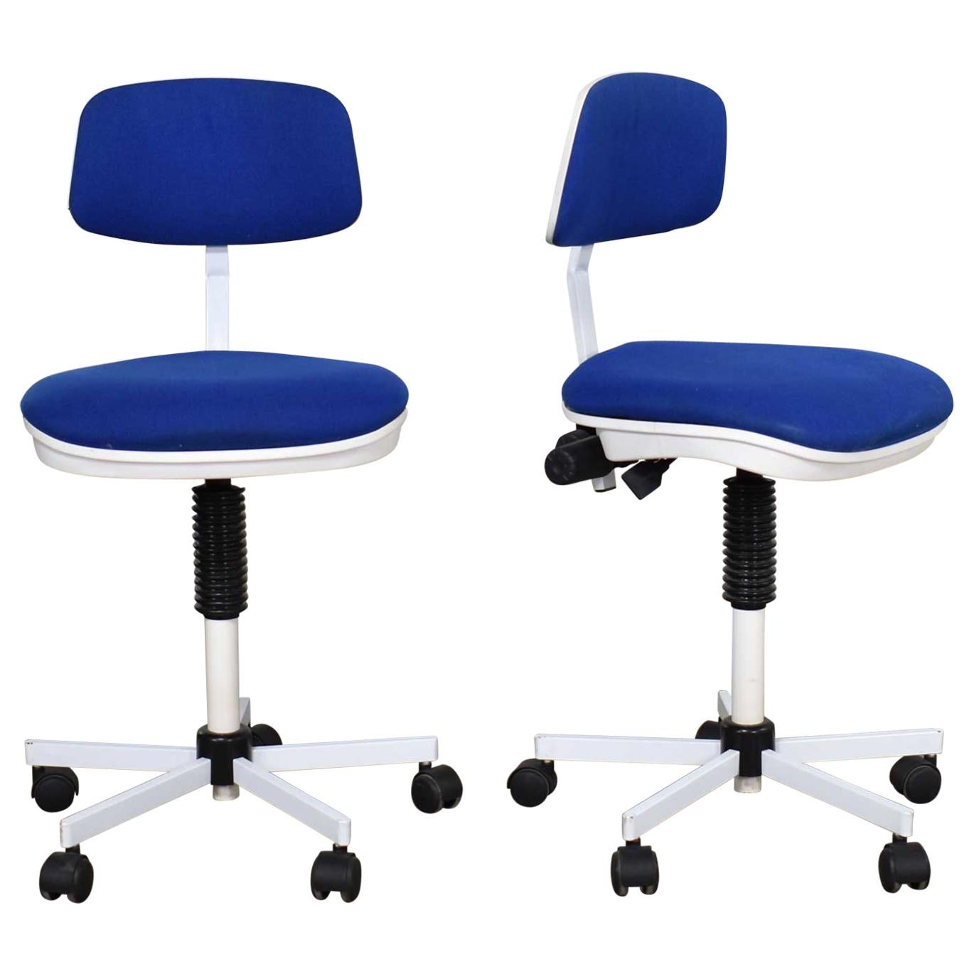 Rabami Made in Denmark Task Chair Blue & White Attributed to Kevi by Jorgen Rasm