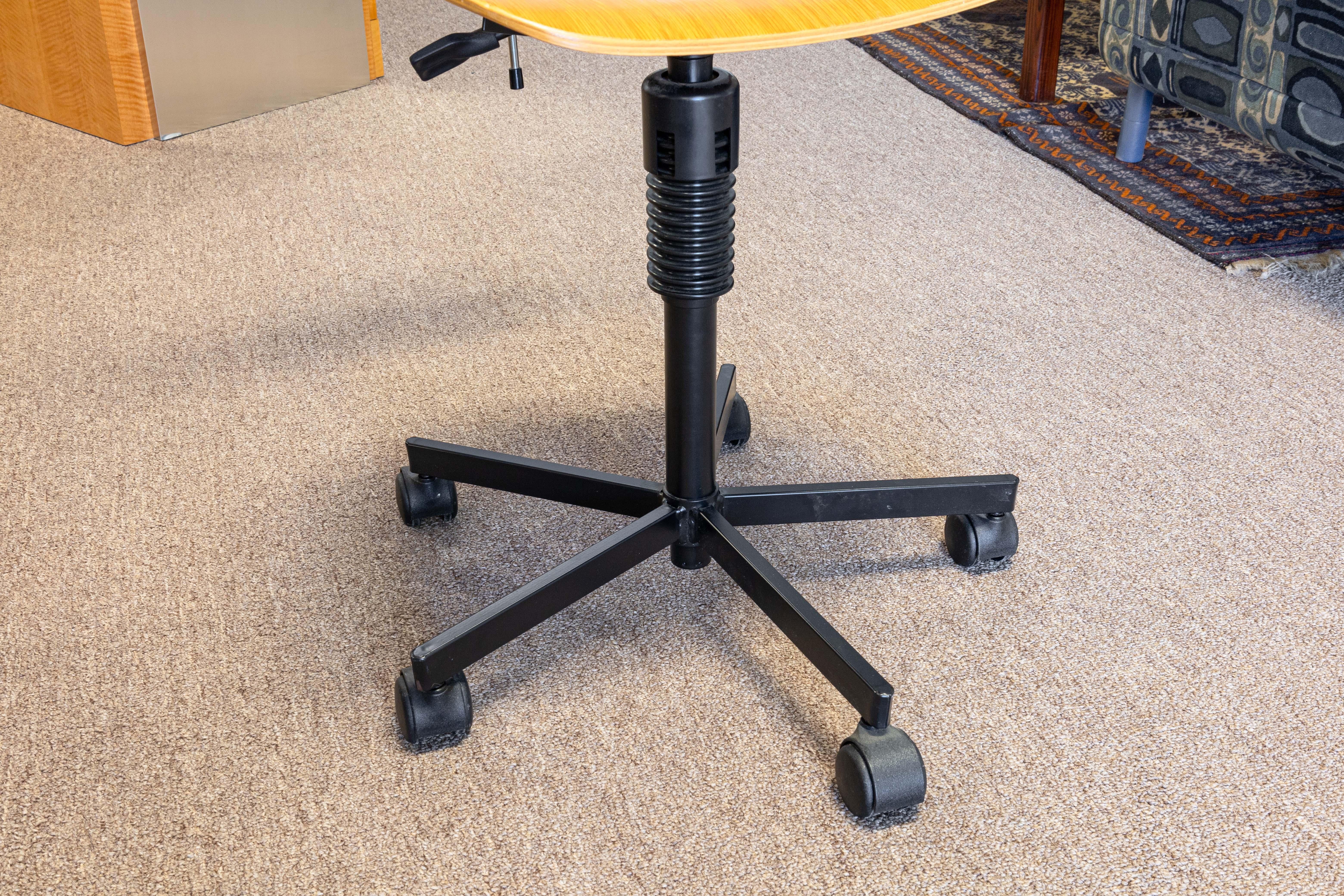 Rabami Stole Danish Wood and Metal Swivel Task Desk Chair For Sale 5