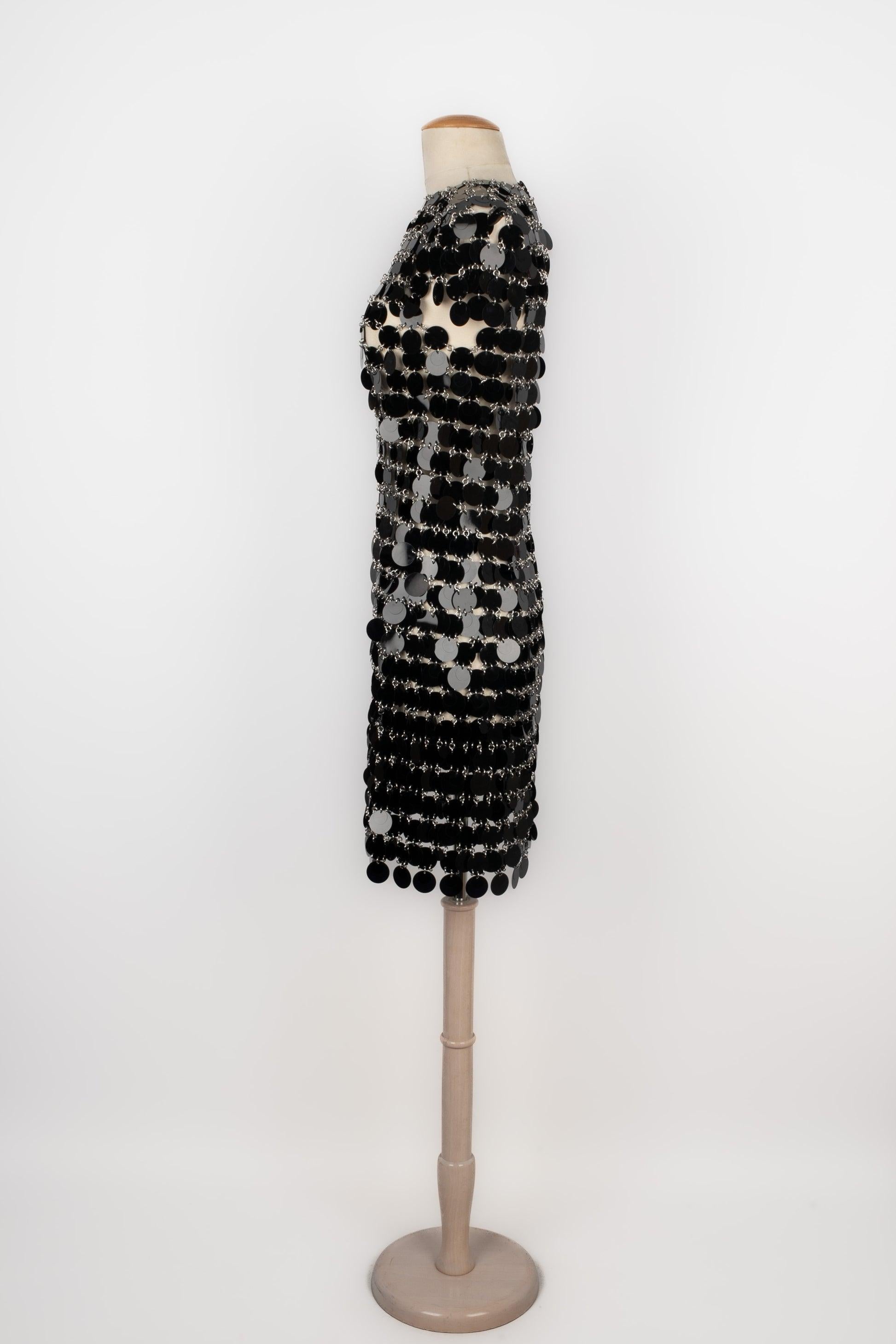 Women's Rabanne Black Celluloid Pastilles Dress For Sale
