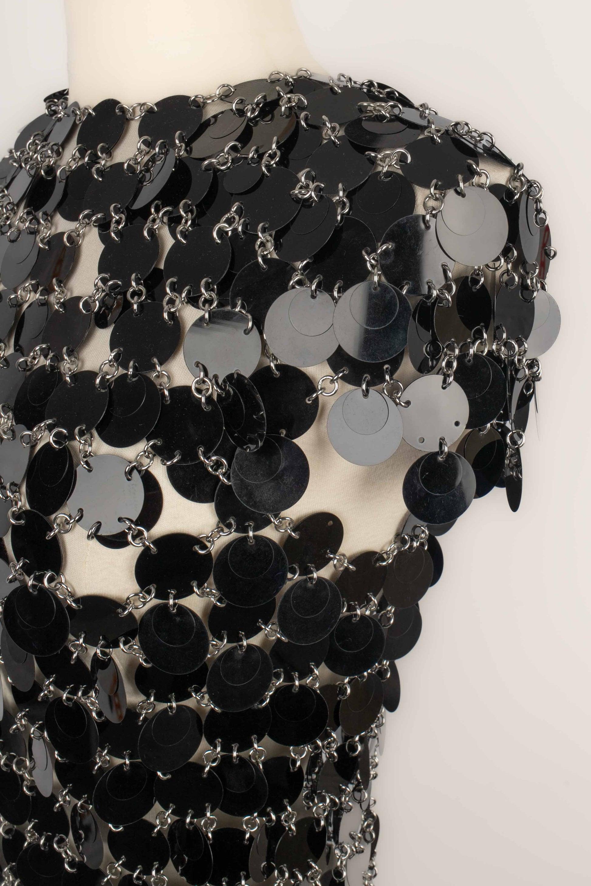 Rabanne Black Celluloid Pastilles Dress For Sale 1