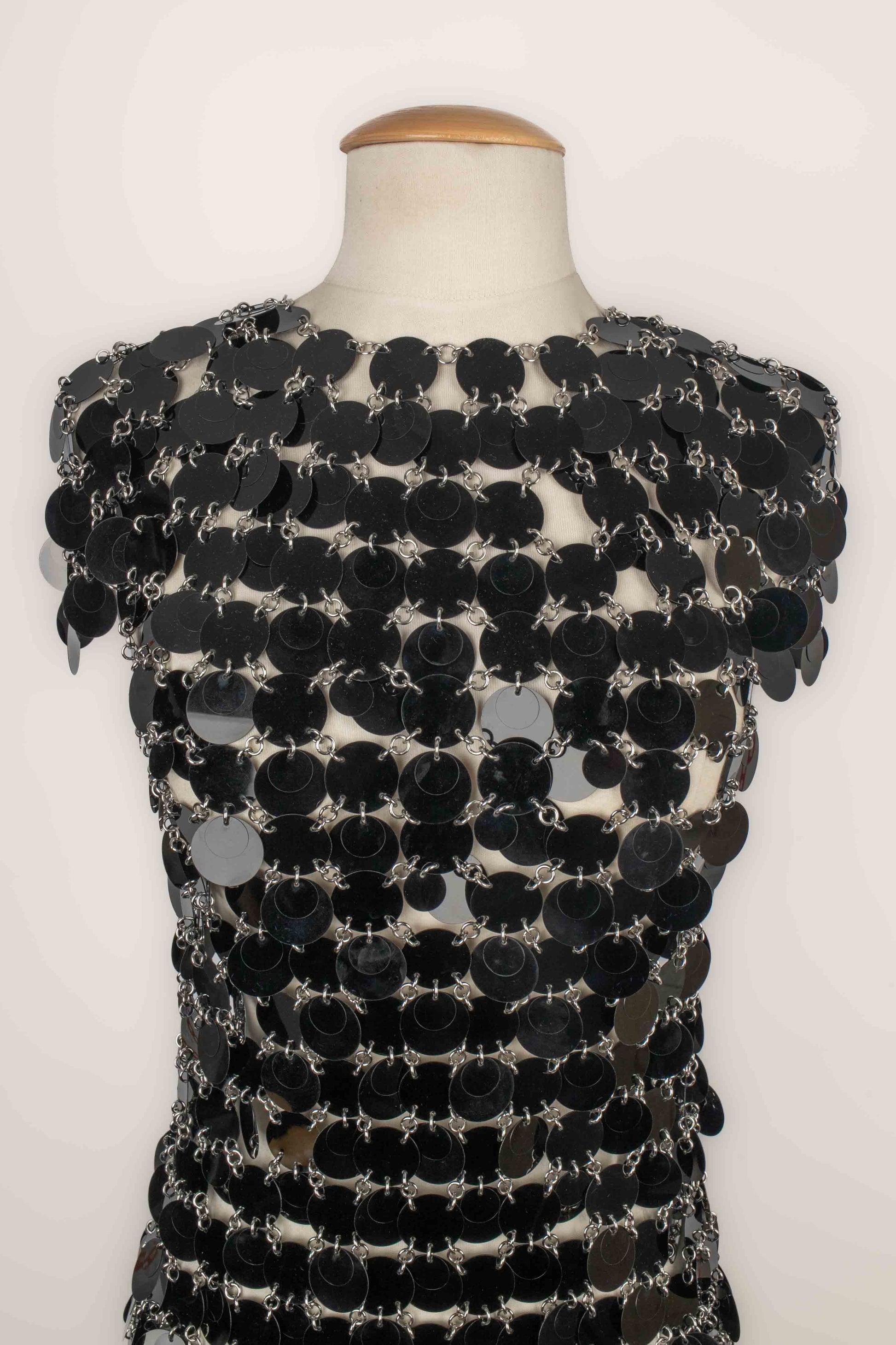 Rabanne Black Celluloid Pastilles Dress For Sale 2