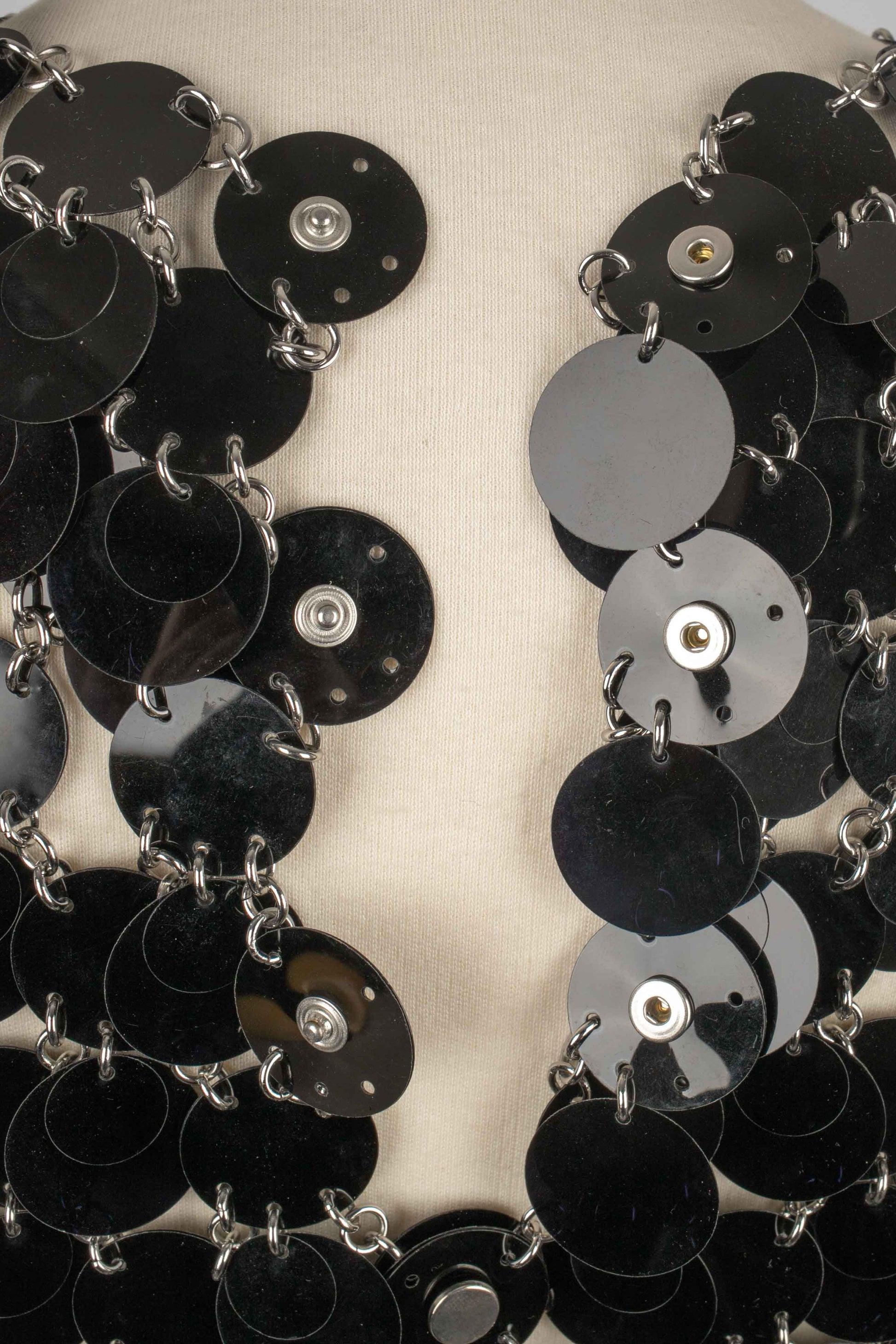 Rabanne Black Celluloid Pastilles Dress For Sale 4