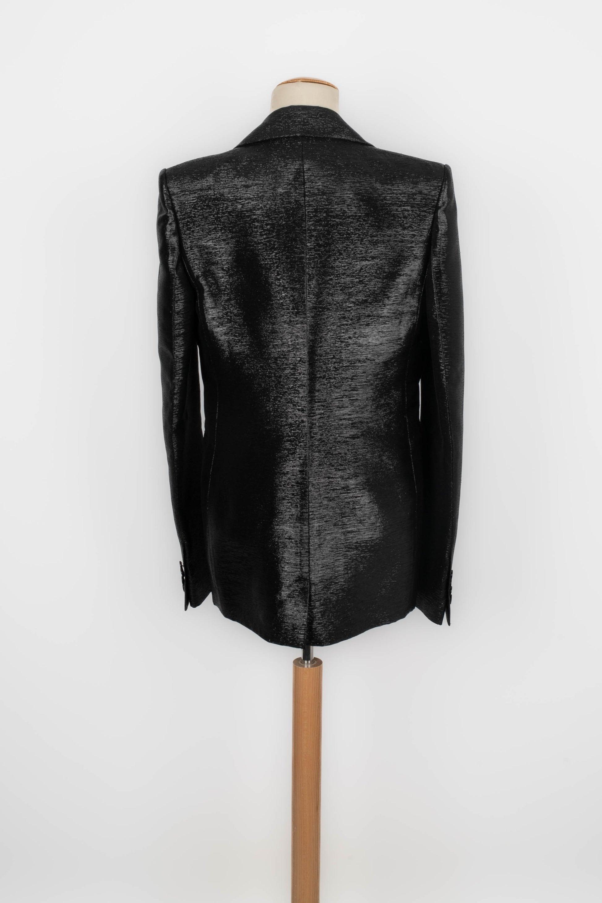 Nero Giacca Rabanne Black Lurex Threads da uomo in vendita
