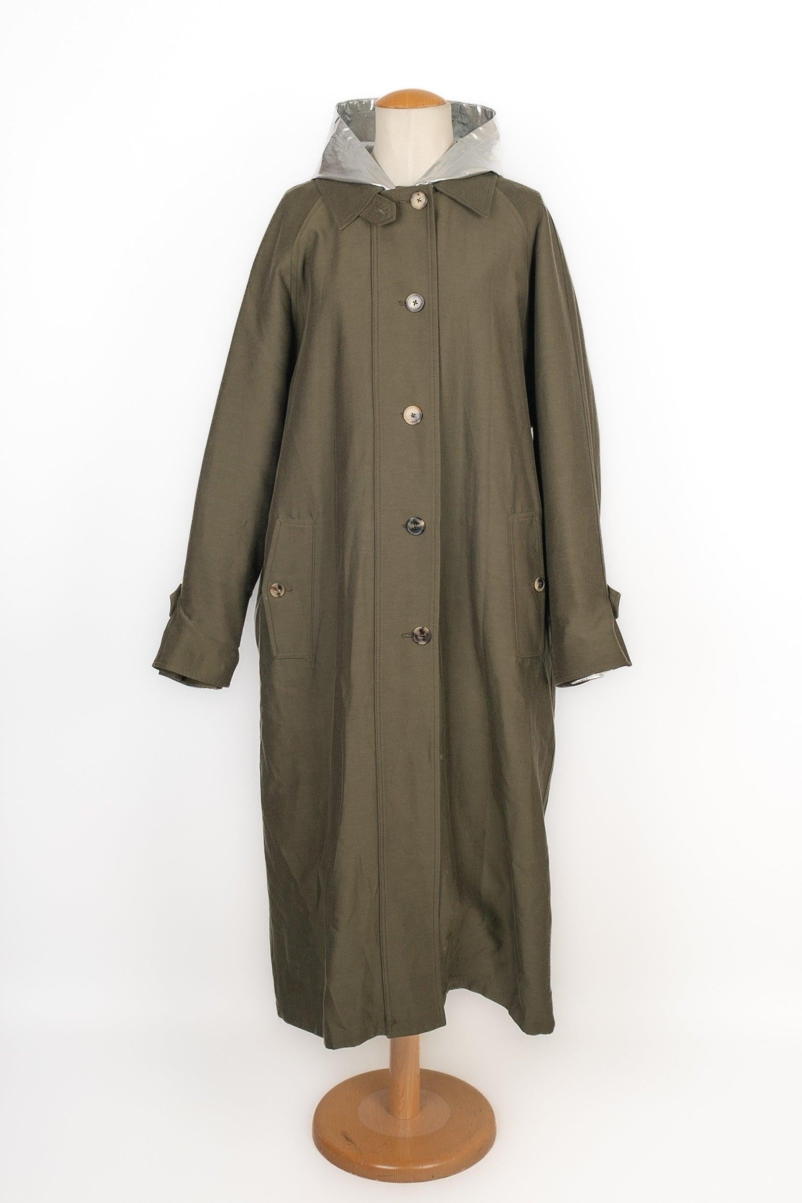 Rabanne Khaki Hooded Parka Coat, 2021 For Sale