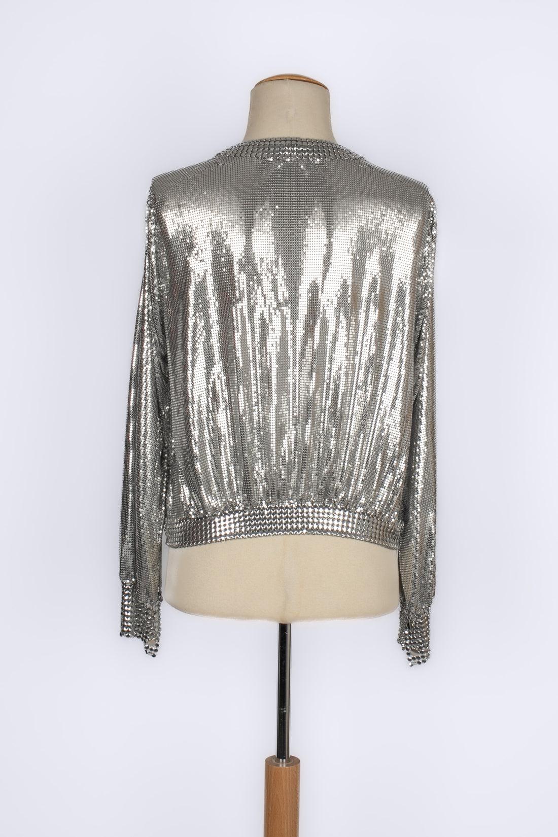 Gray Rabanne Silvery Metallic Mesh Jacket, 2023 For Sale