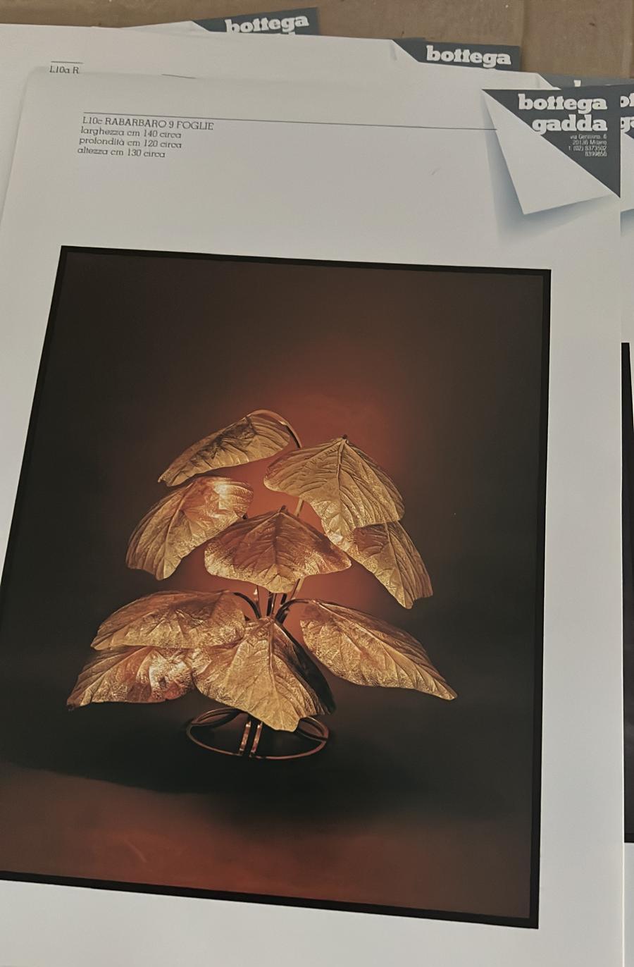 Lámpara de pie de latón Rabarbaro de Carlo Giorgi para Bottega Gadda, Italia, años 70 en venta 6