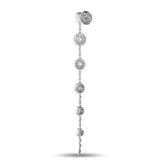 Rabat 18K Weißgold 2,40ct Diamant Linie Tropfen Ohrringe