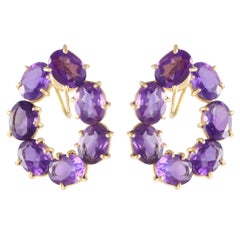 Rabat 18K Yellow Gold Amethyst Circlet Earrings