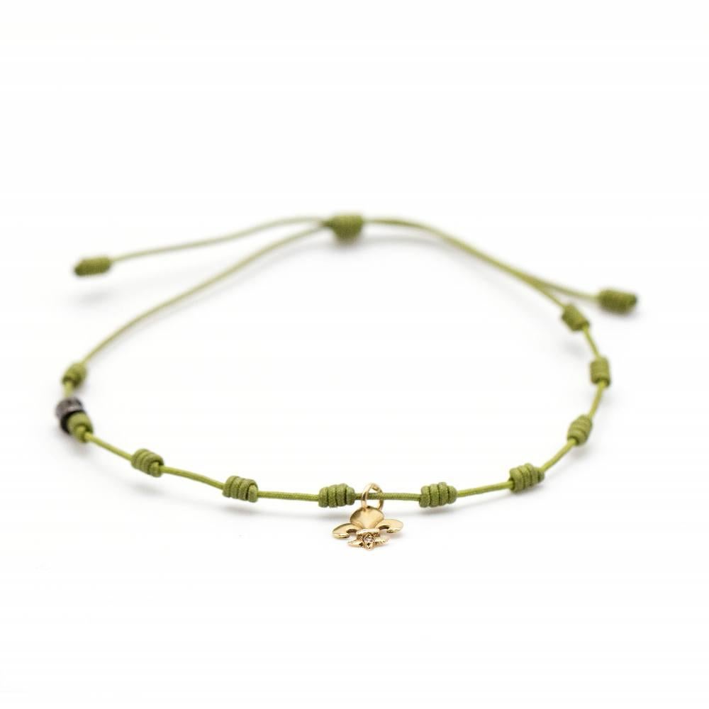 Pulsera de la firma RABAT colección AMULETO de Oro y 1x Diamante Natural para mujer  oro amarillo de 18 quilates  Cierre deslizante  Artículo en perfecto estado de conservación  Ref:D363553SO