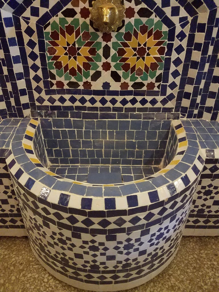 Rabat Moroccan Mosaic Fountain, All Mosaics For Sale at 1stDibs