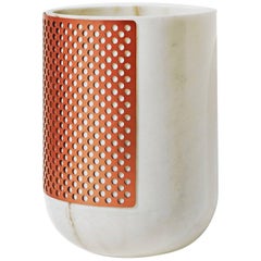 Rabbet Vase 01, Pink or White Marble and Copper