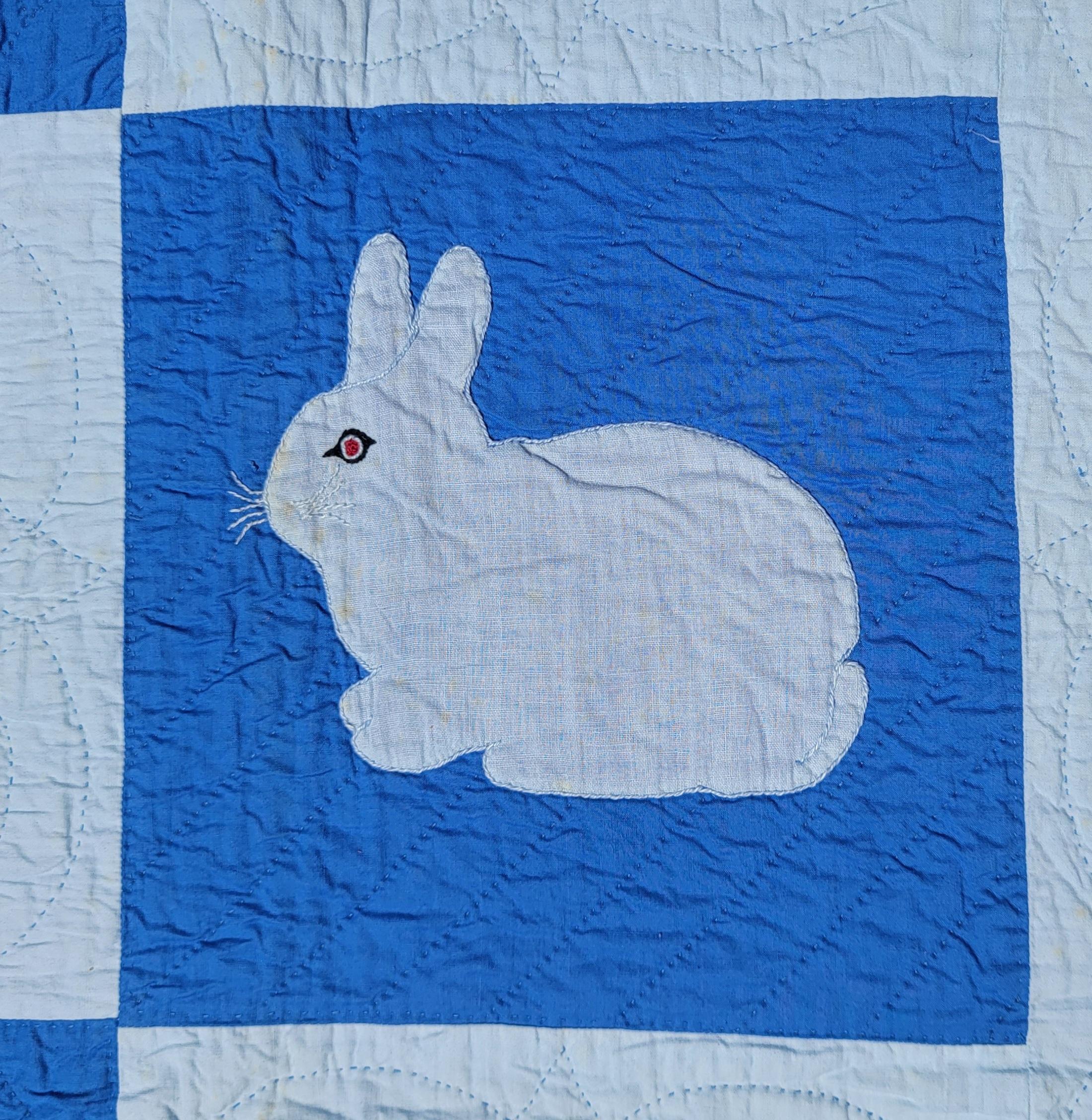 20th Century Rabbit Applique Quilt