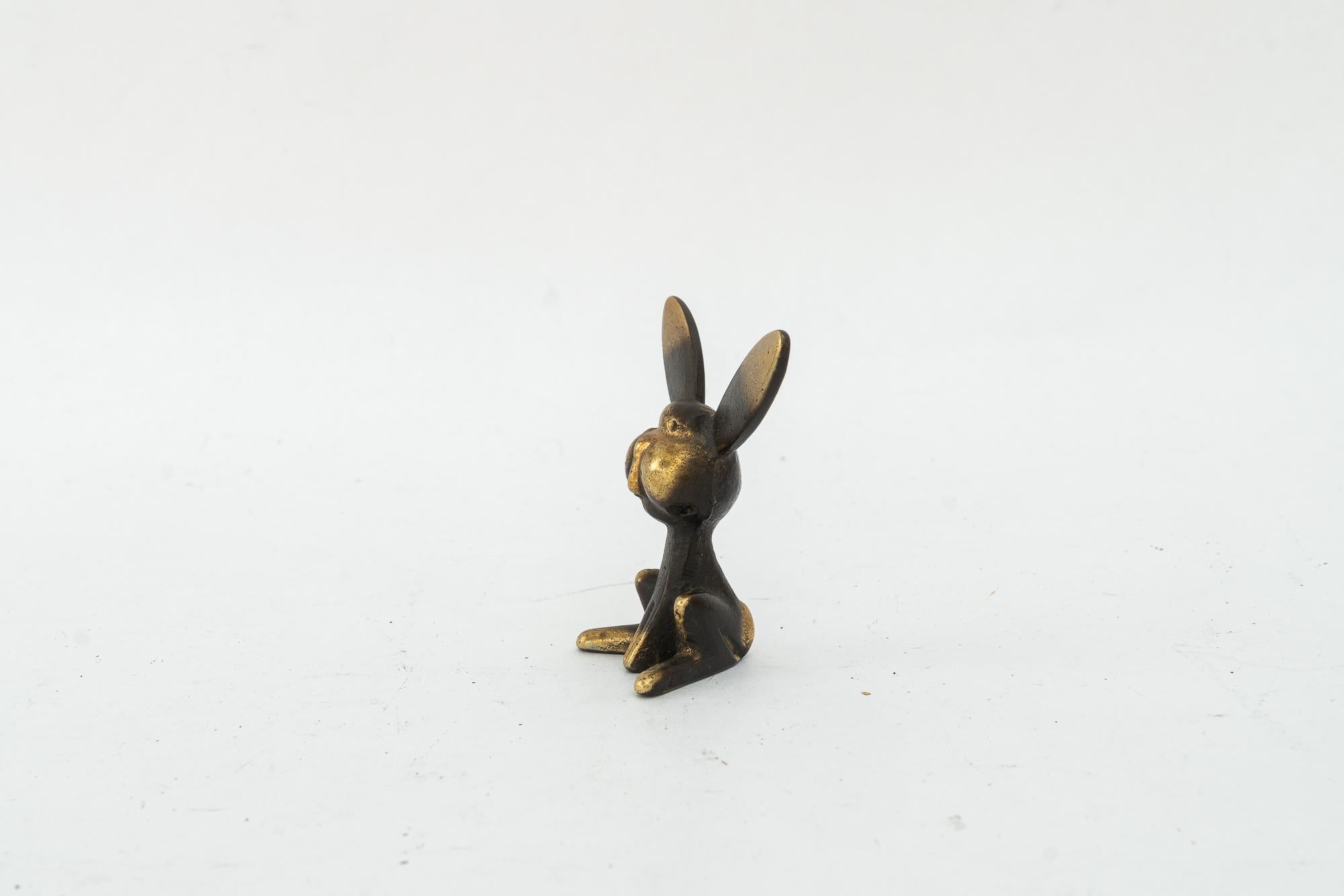 Rabbit brass figurine around 1950s For Sale at 1stDibs