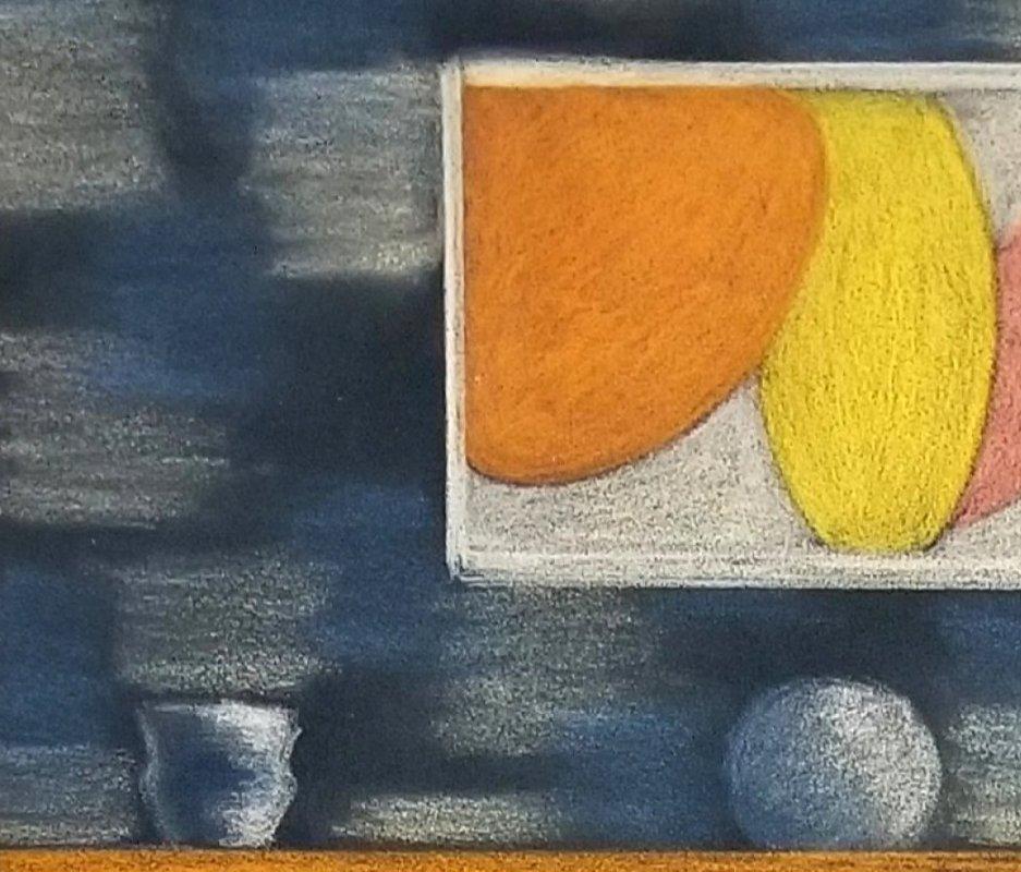 XXI secolo e contemporaneo ARTE: Lepre in riposo su un divano blu del Mid-Century Modern, opera d'arte originale firmata in vendita