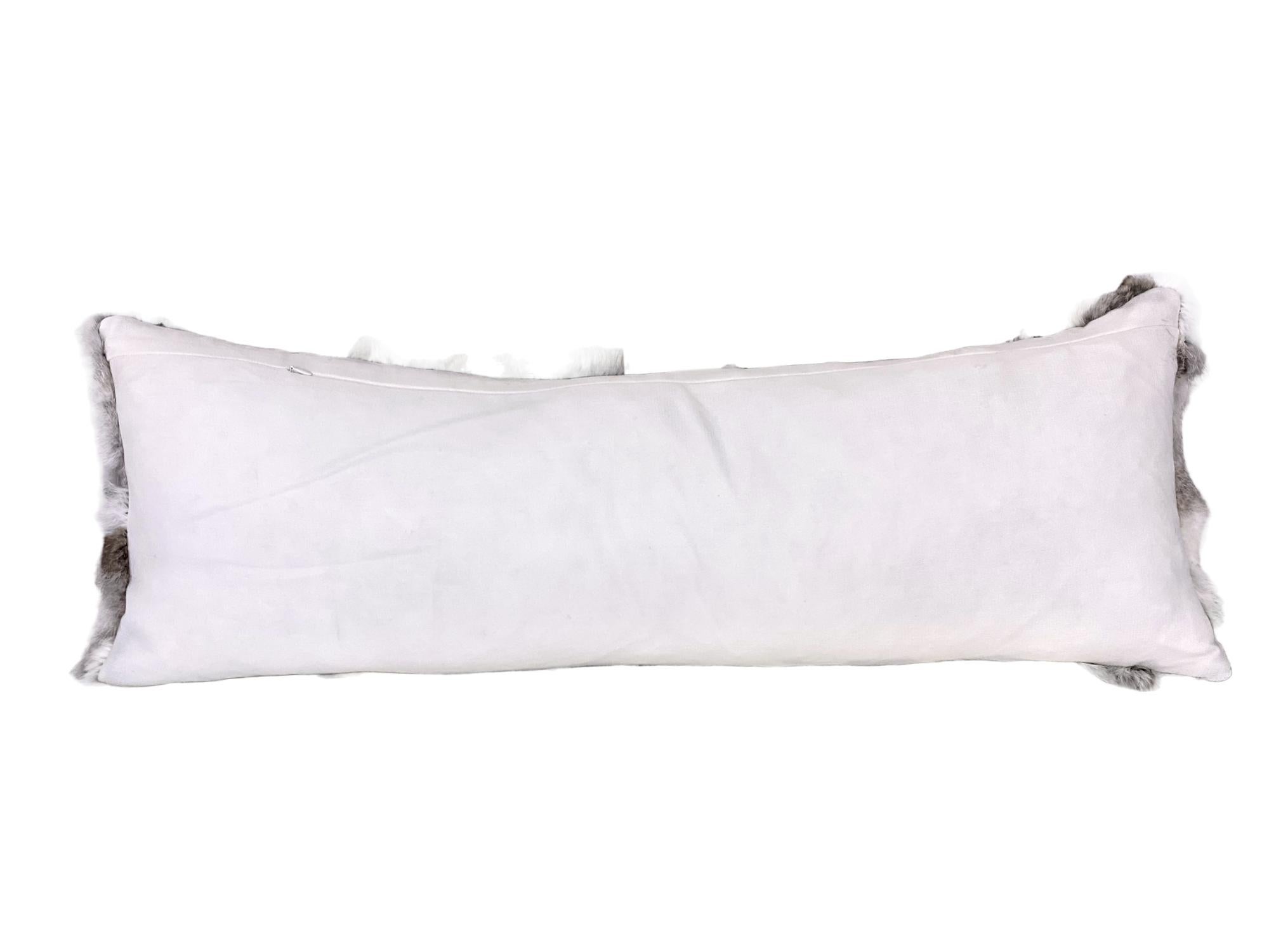 Baltic Rabbit Fur Lumbar Pillow For Sale