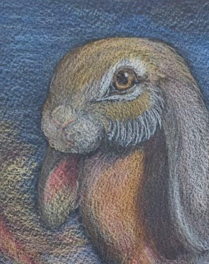 Original Art Watercolor Rabbit with Doll and Hot Air Balloon
UPDATE: Due to agreement with 1stDibs, we'll be staying through the end of the year.
This is a surreal watercolor pencil drawing on heavy cotton acid-free paper. It measures about 10 x 10
