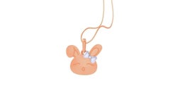 Rabbit Kids Pendant, 18k Rose Gold