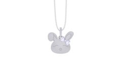 Rabbit Kids Pendant, 18k White Gold