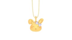 Rabbit Kids Pendant, 18k White Gold, Gold