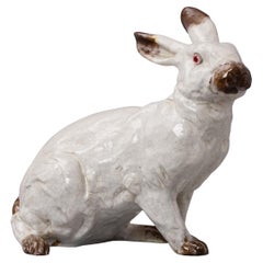 Rabbit sculpture in Fayance by J. Filmont Cean France
