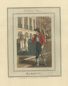 Rabbit Seller in Portland Place, Cries of London, 1804