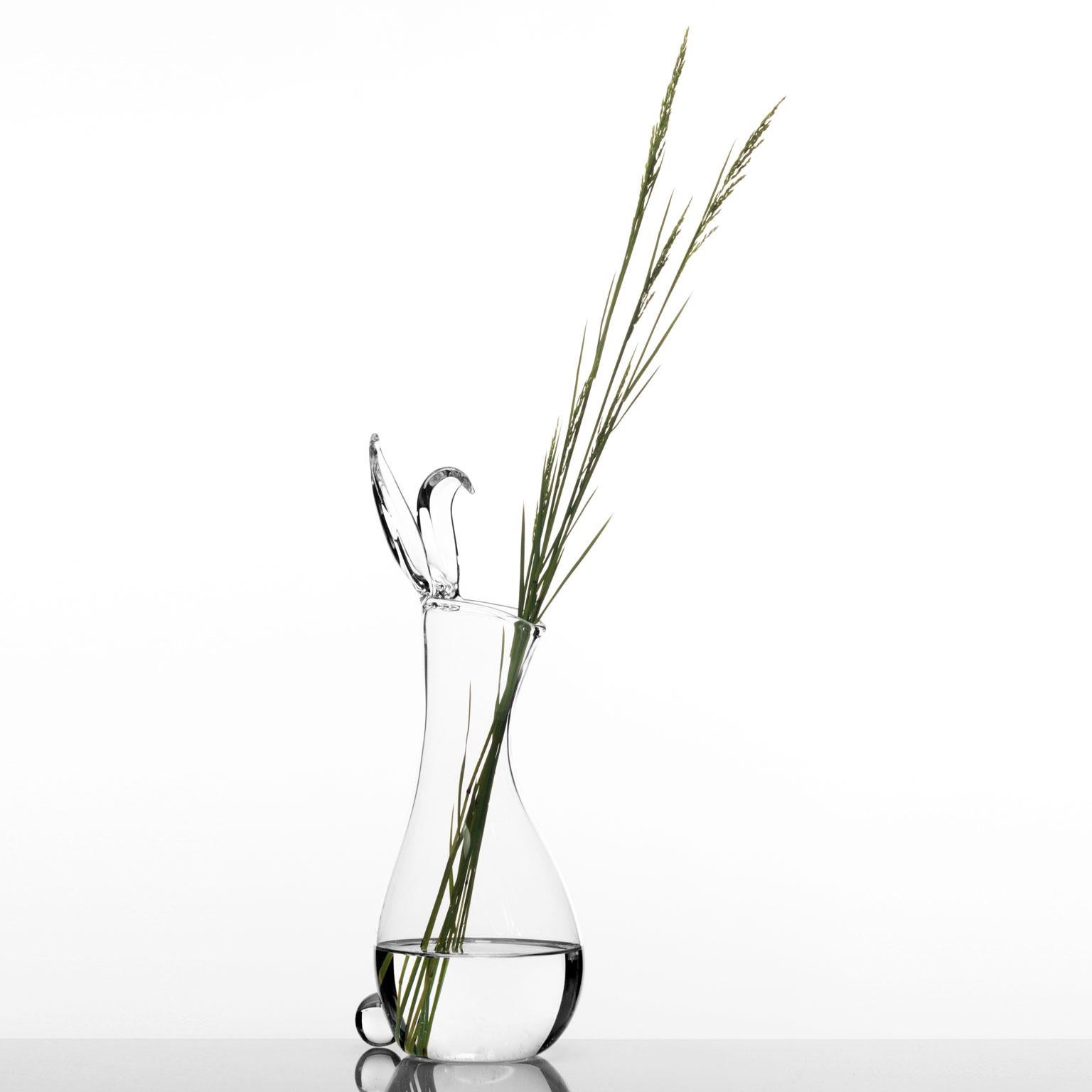 Contemporary Rabbit Hand Blown Glass Vase by Simone Crestani For Sale 4