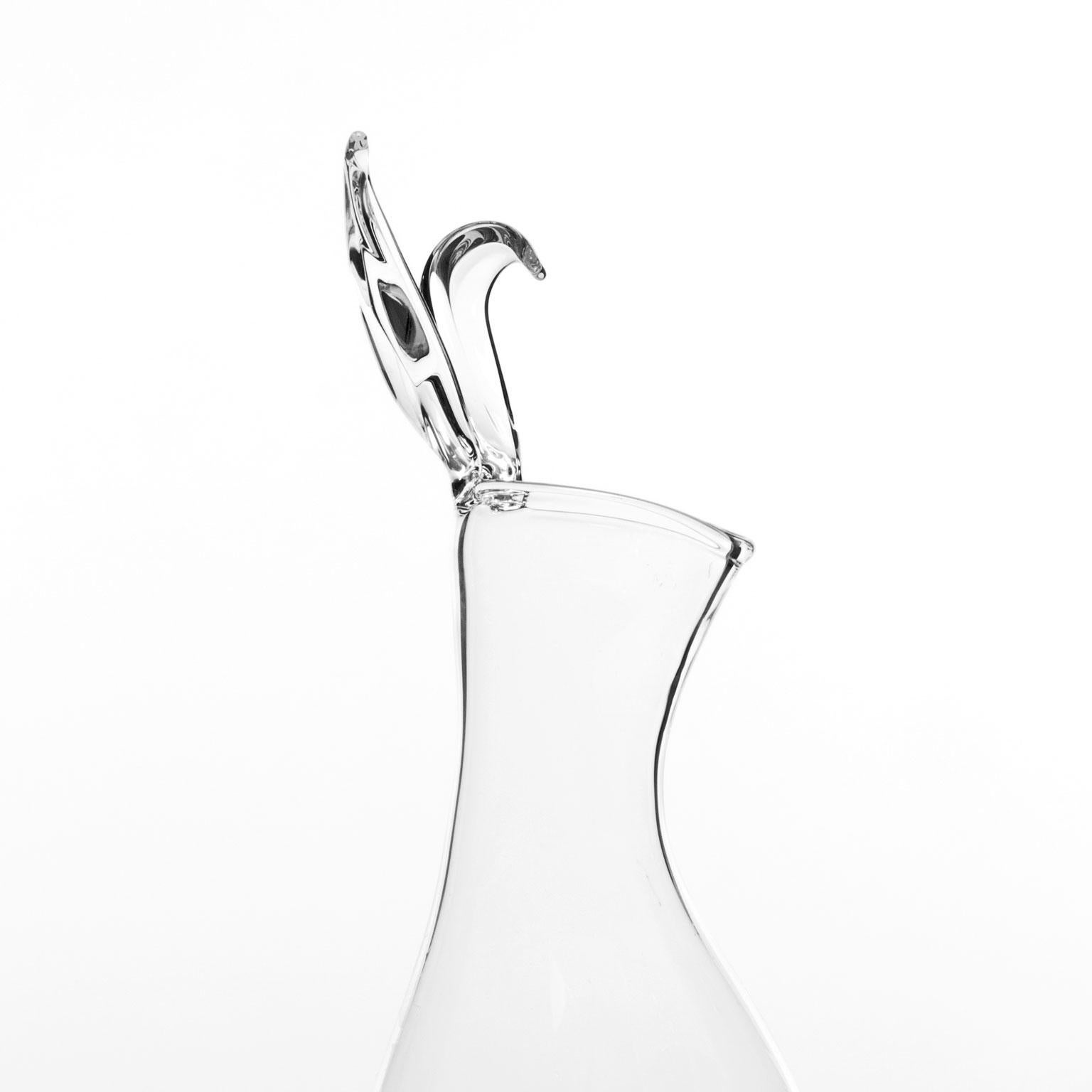 1990's Decor Vintage Glass Outline Vase Clear Glass Silhouette Vase