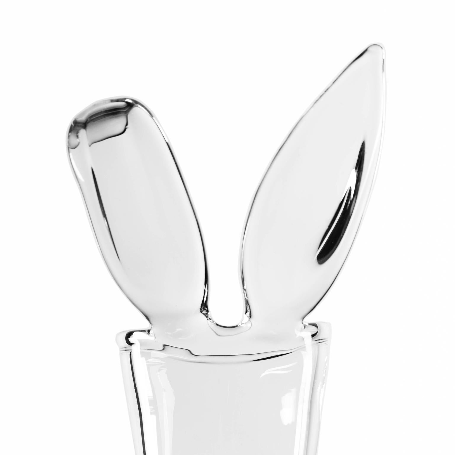 Contemporary Rabbit Hand Blown Glass Vase by Simone Crestani For Sale 1