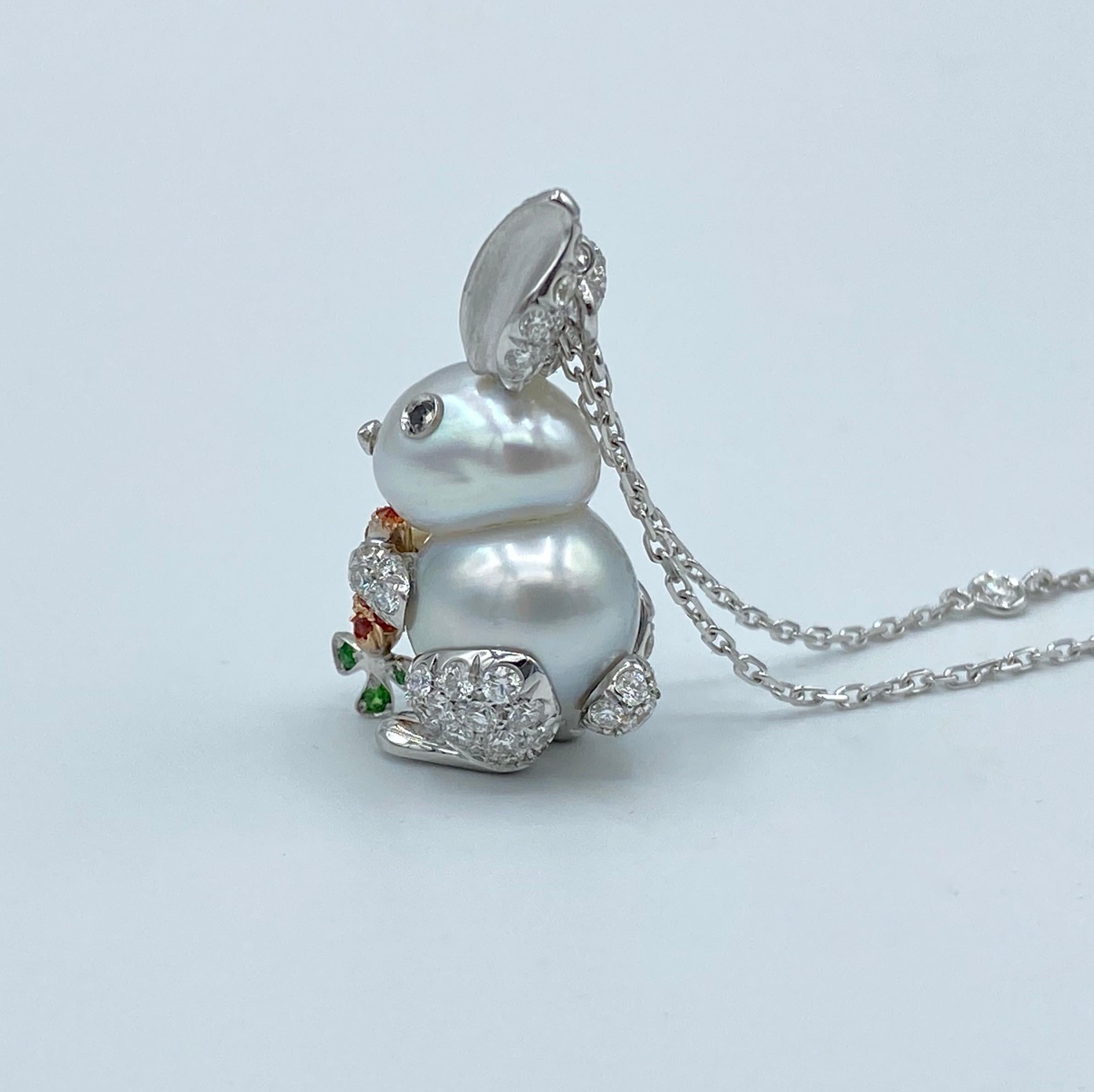 bunny diamond necklace