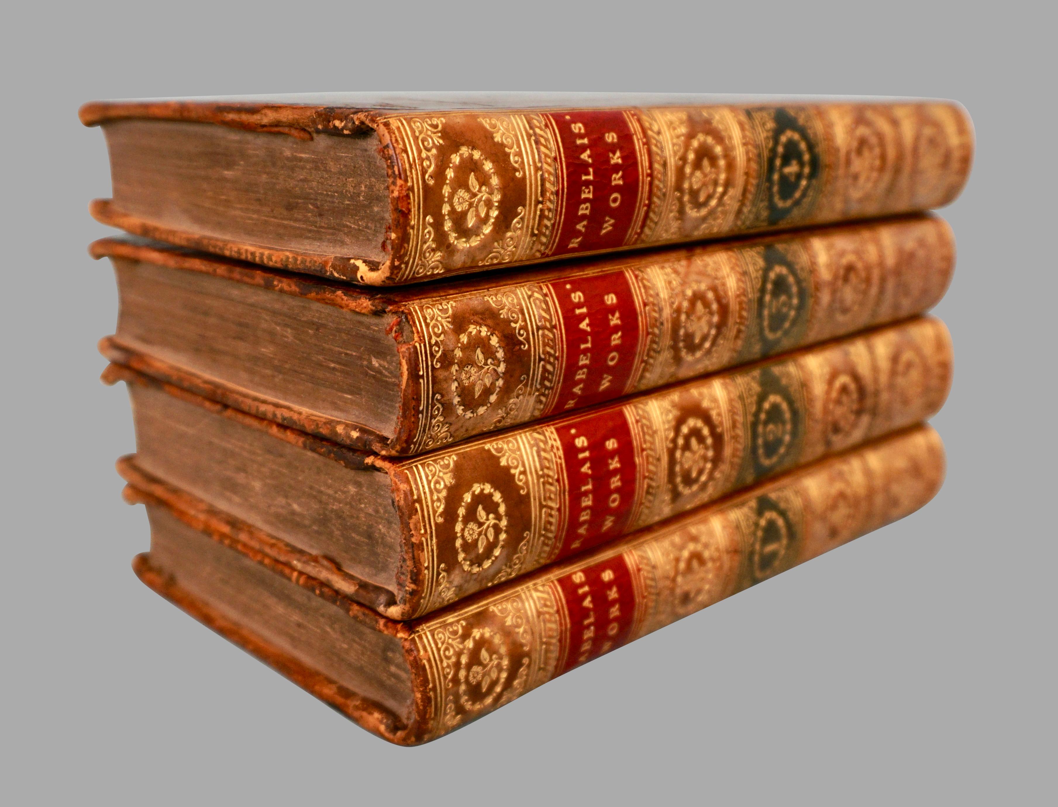 The Works of Francis Rabelais in 4 Leatherbound Volumes Published In London 1784 For Sale 2