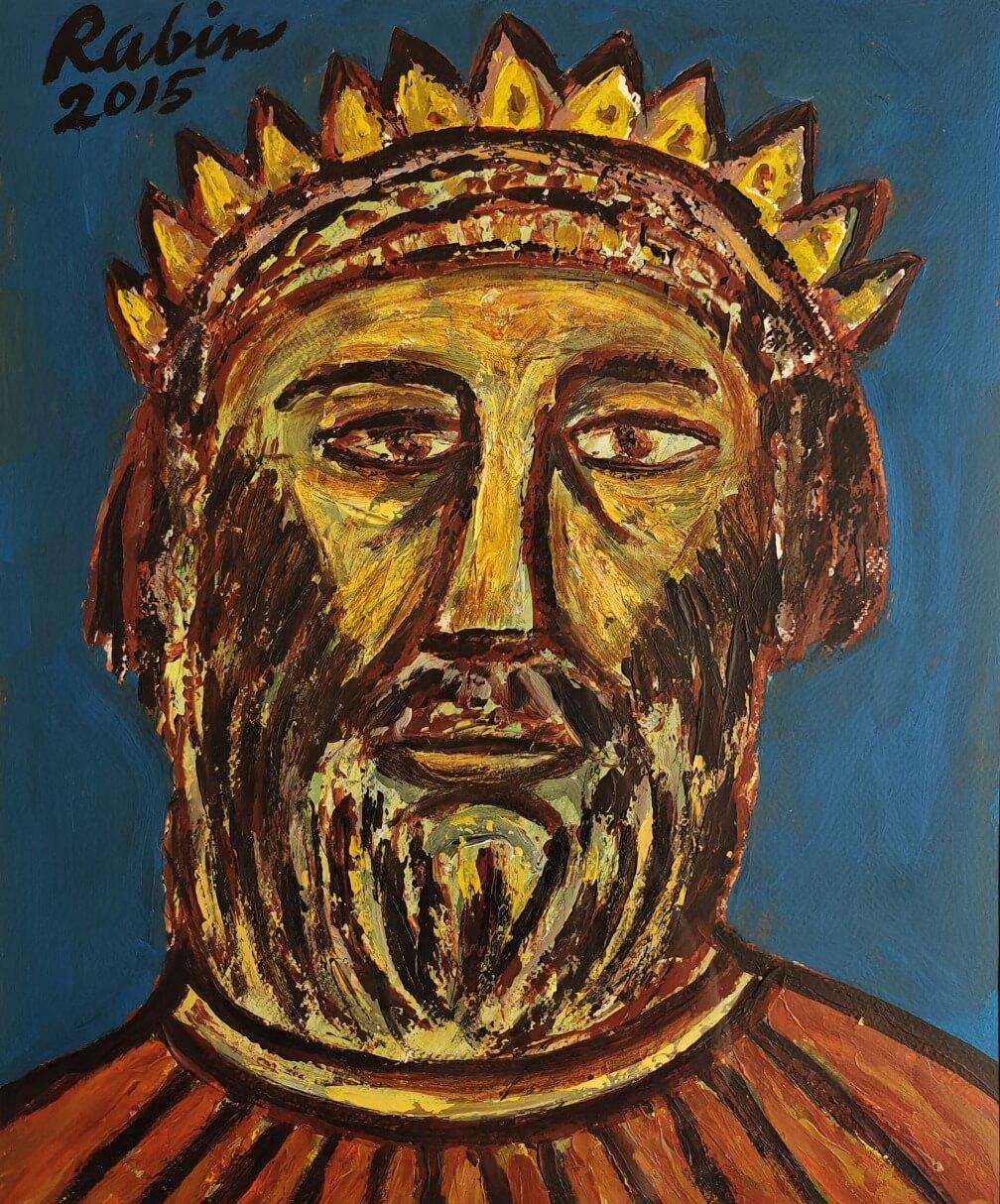 Rabin Mondal
Roi
Acrylique sur carton
15 x 20 pouces, 2015
( Non encadré et livré )


Mondal était un observateur attentif des différents travailleurs migrants qui vivaient le long de sa maison dans le quartier supposé de Howrah. Ils venaient de