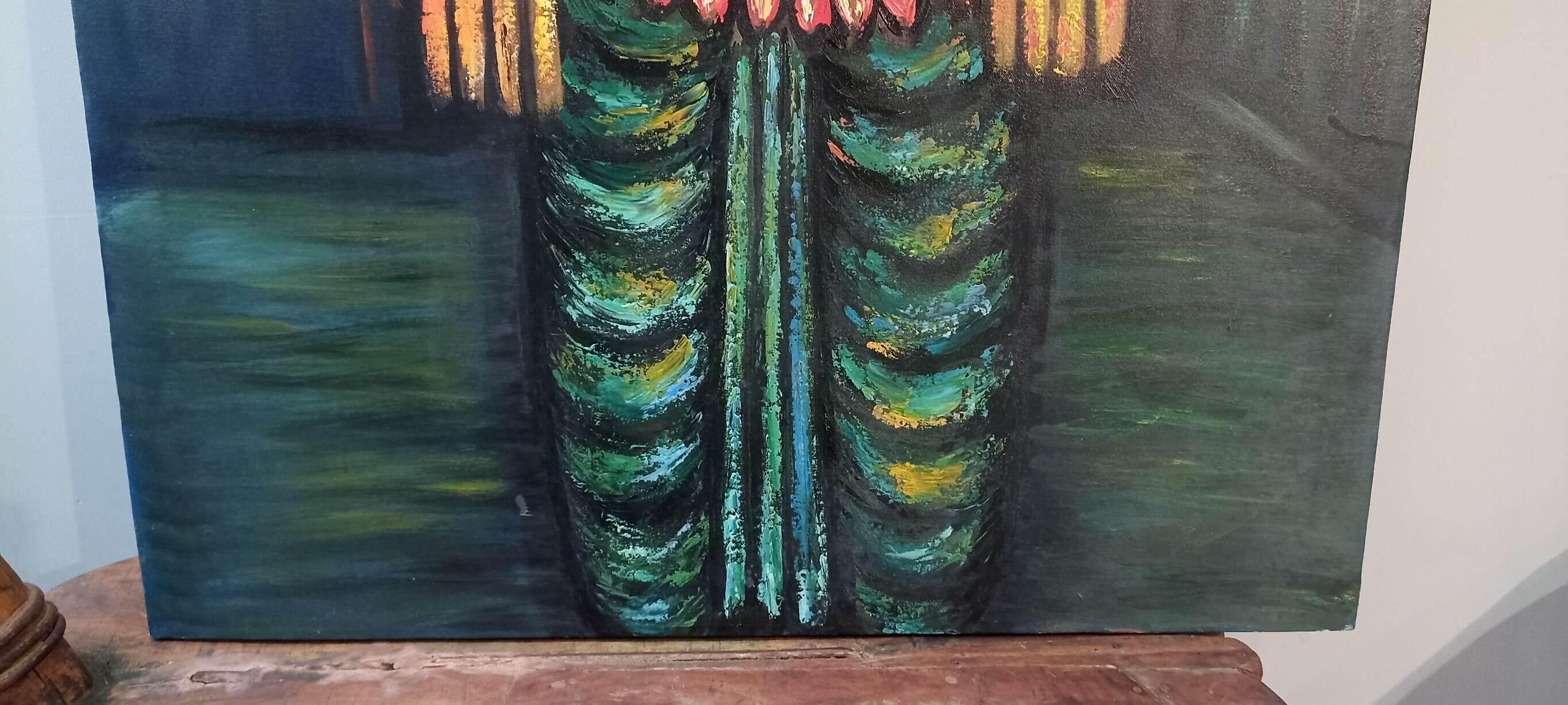 König, Acryl auf Leinwand vom modernen indischen Künstler Rabin Mondal 