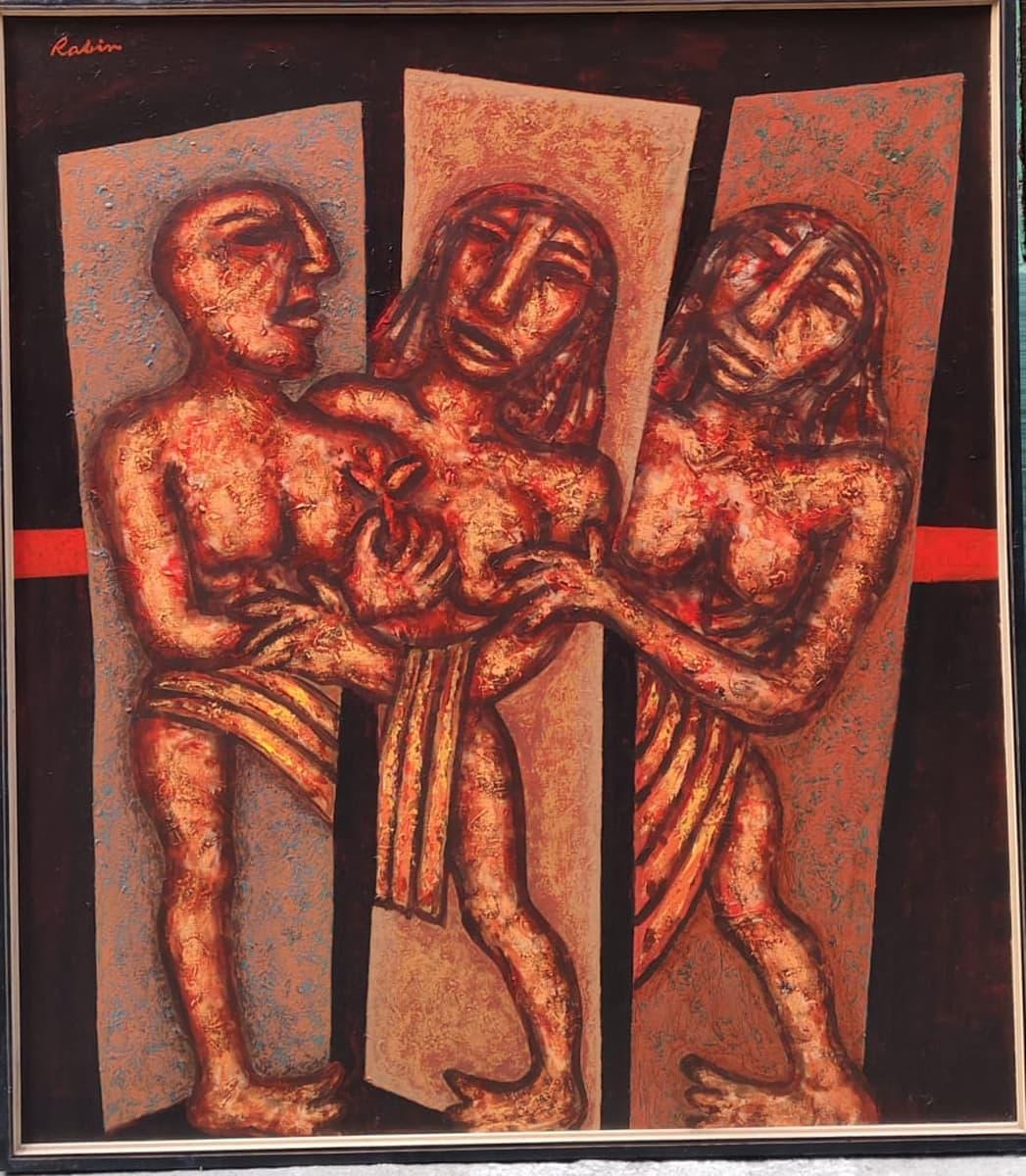 Untitled, Acrylic on Canvas by Modern Indian Artist Rabin Mondal “In Stock”