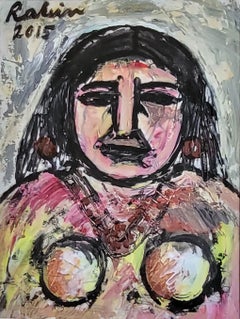 Untitled, Acrylic on Paper by Modern Indian Artist Rabin Mondal  “In Stock”
