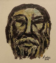 Senza titolo, Acrilico su carta dell'artista indiano moderno Rabin Mondal "In stock"