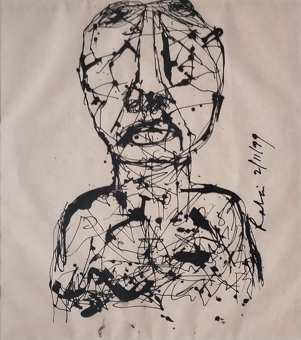 Untitled, Figurative, Ink on Paper, Set of 4 works Artist Rabin Mondal“In Stock” For Sale 1