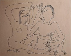 Untitled, Ink on Paper by Modern Indian Artist Rabin Mondal “In Stock”
