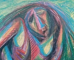 Ohne Titel, Pastell auf Papier des modernen indischen Künstlers Rabin Mondal "Auf Lager"