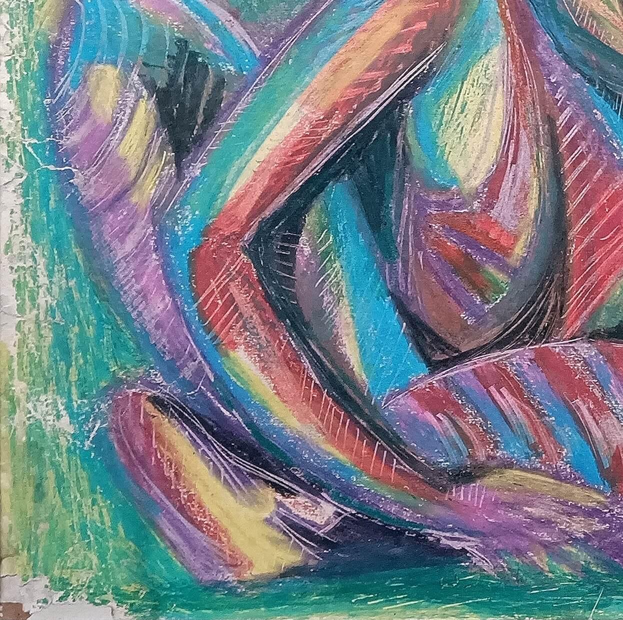 Sin título, Pastel sobre papel por el artista indio moderno Rabin Mondal 
