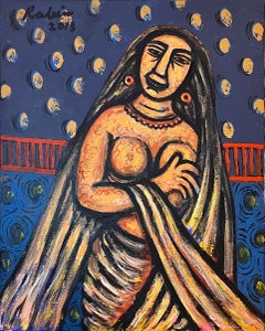 „Women-4“, Acryl auf Leinwand des modernen indischen Künstlers Rabin Mondal „Auf Lager“