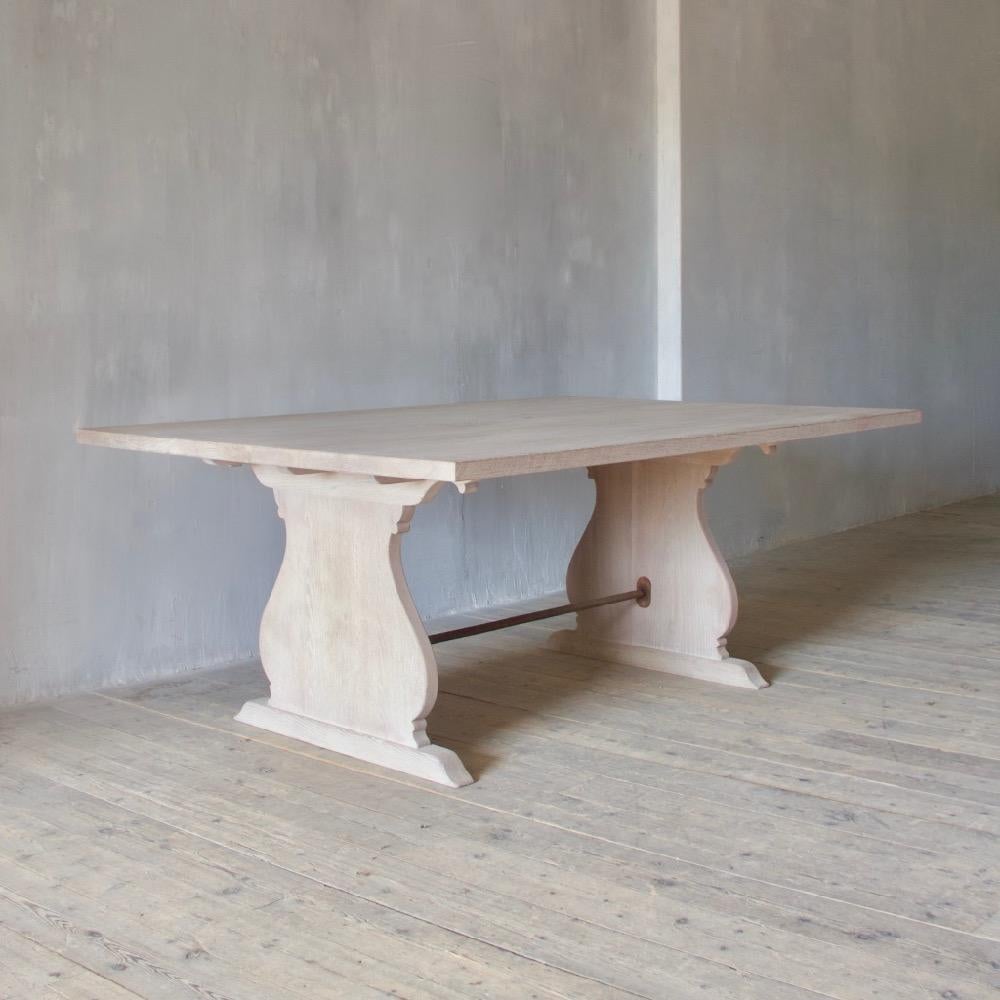 An ash and wrought iron trestle table inspired by the simple furniture found in the abandoned chapel of 16th century Villa Raccolta.
Made to measure in every way, we work with you to choose the perfect material, configuration and finish for your