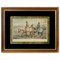 “Race Horses. Exercising” Figurative Print on Paper, 19th Century, Animal, Horse