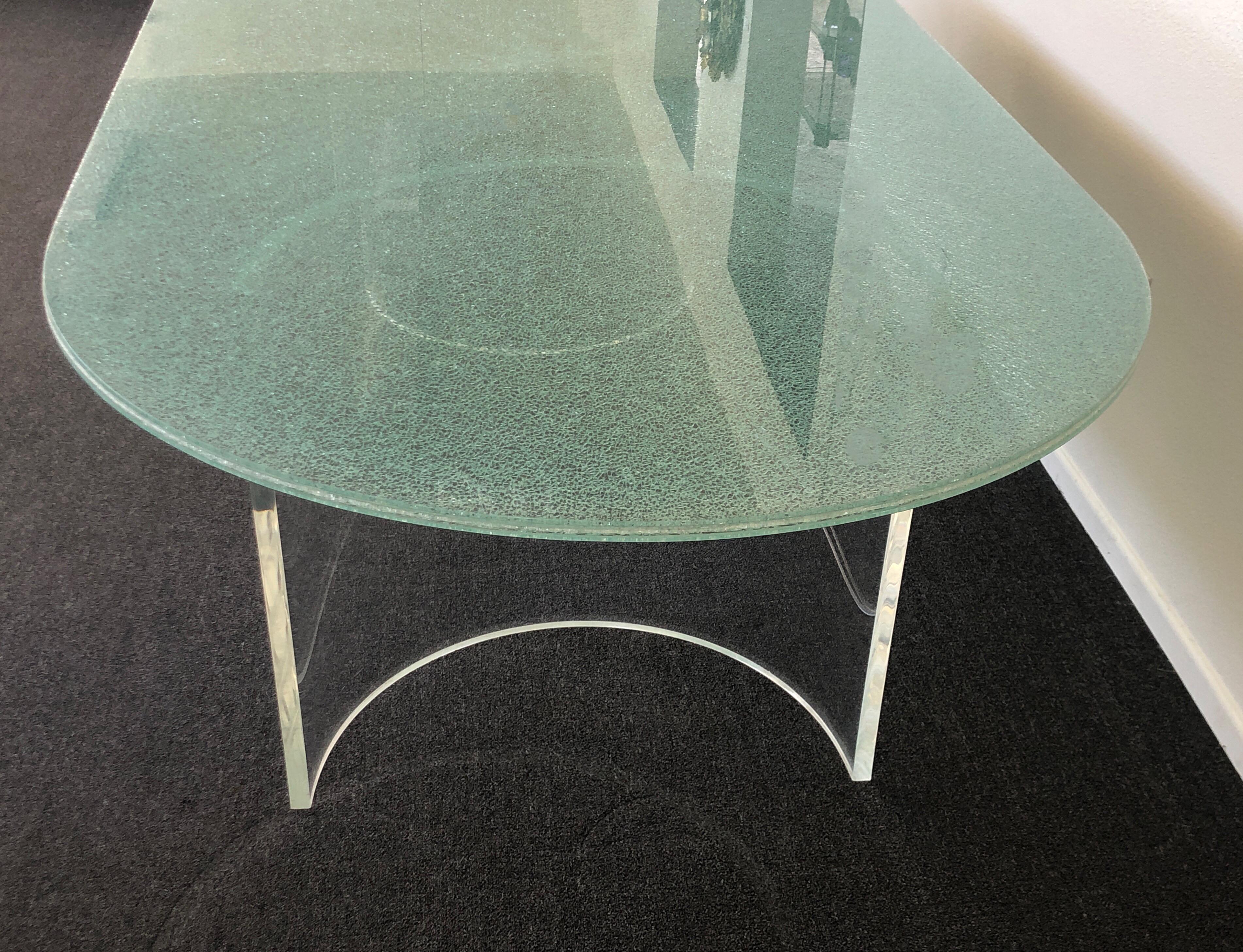crackle glass dining table