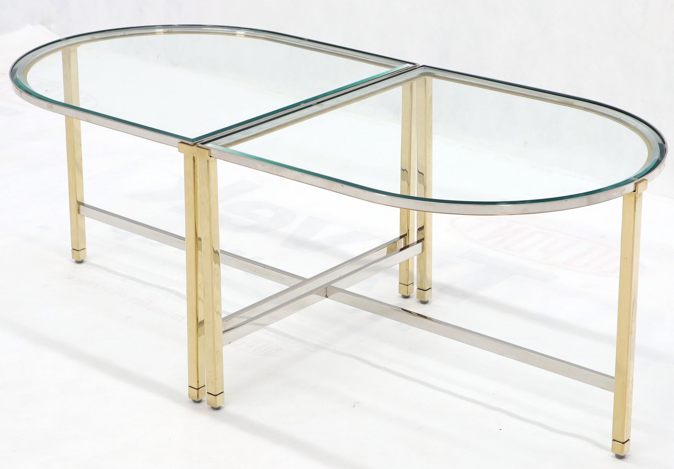 Racetrack Oval Shape Two Pieces Coffee Table For Sale 6