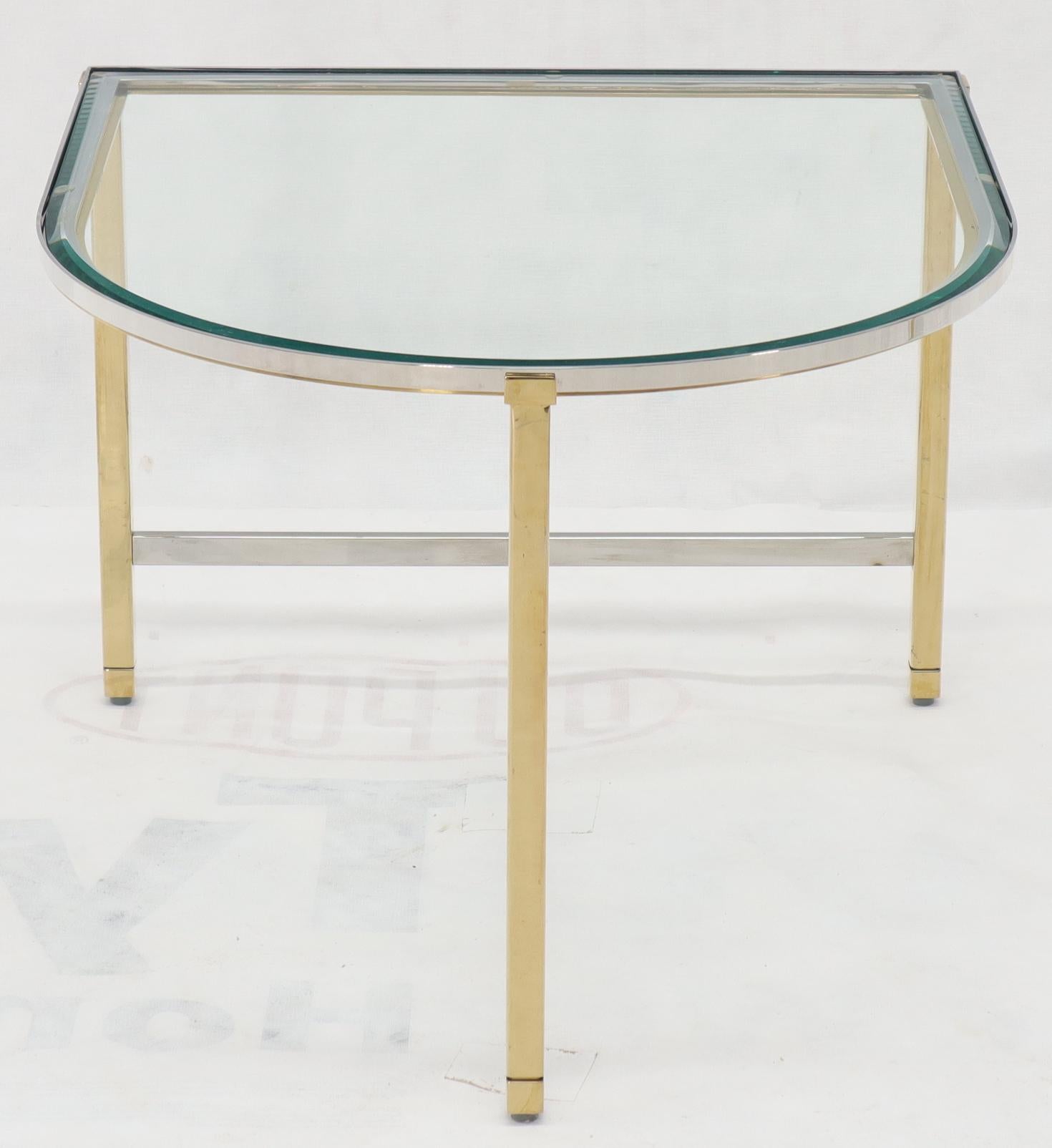 Brass Racetrack Oval Shape Two Pieces Coffee Table For Sale